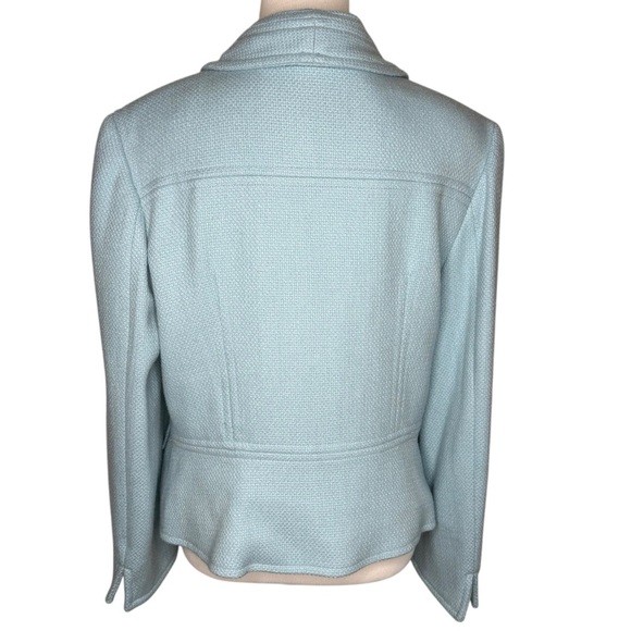 Talbots Women’s Powder Blue Chunky Button Blazer Jacket Size 14 Retro Classic - Picture 3 of 16